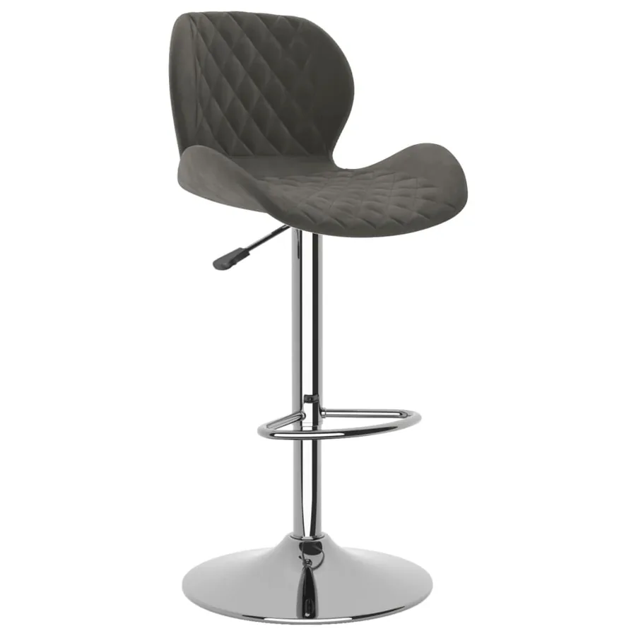Tabourets de bar lot de 2 gris foncé velours - 3