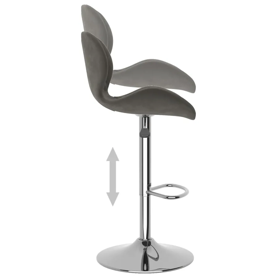 Tabourets de bar lot de 2 gris foncé velours - 8