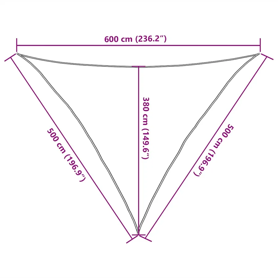 Voile d'ombrage 160 g/m² triangulaire bleu 5x5x6 m PEHD - 10