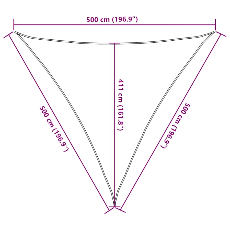 Voile d'ombrage 160 g/m² triangulaire bleu 5x5x5 m PEHD - 10