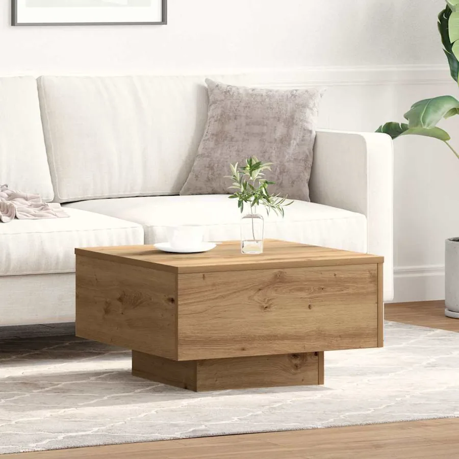 Table basse Chêne artisanal 55 x 55 x 31 cm