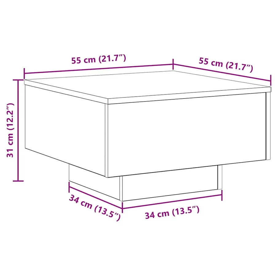 Table basse Chêne artisanal 55 x 55 x 31 cm - 10