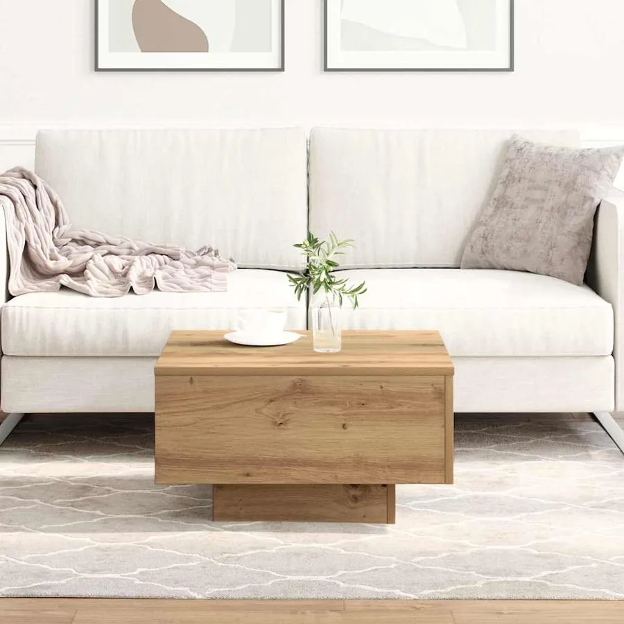 Table basse Chêne artisanal 55 x 55 x 31 cm - 4
