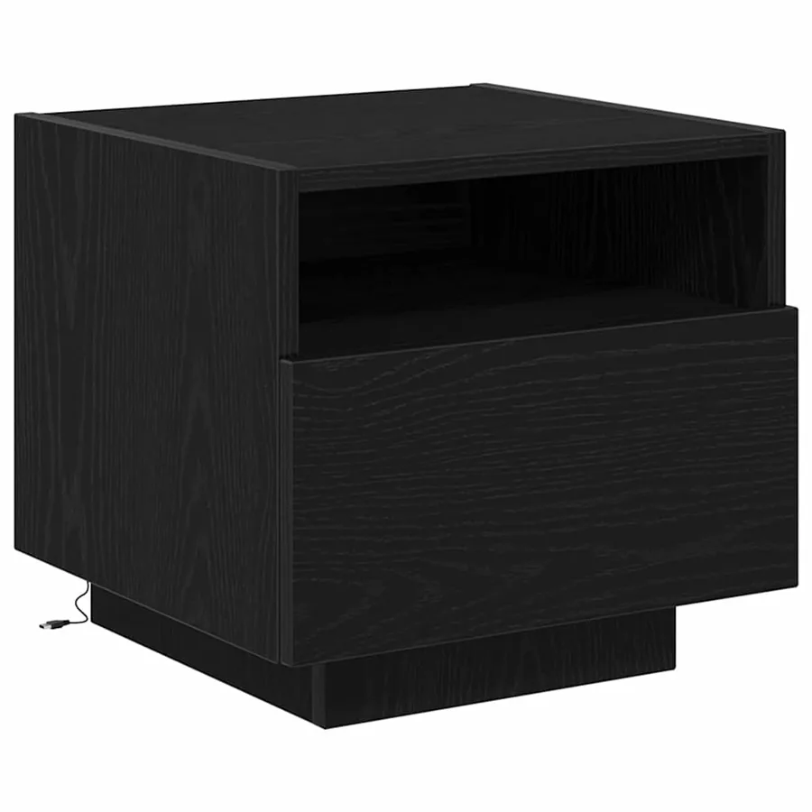 Cabinet de chevet Chêne noir 40 x 39 x 37 cm Bois d'ingénierie - 2