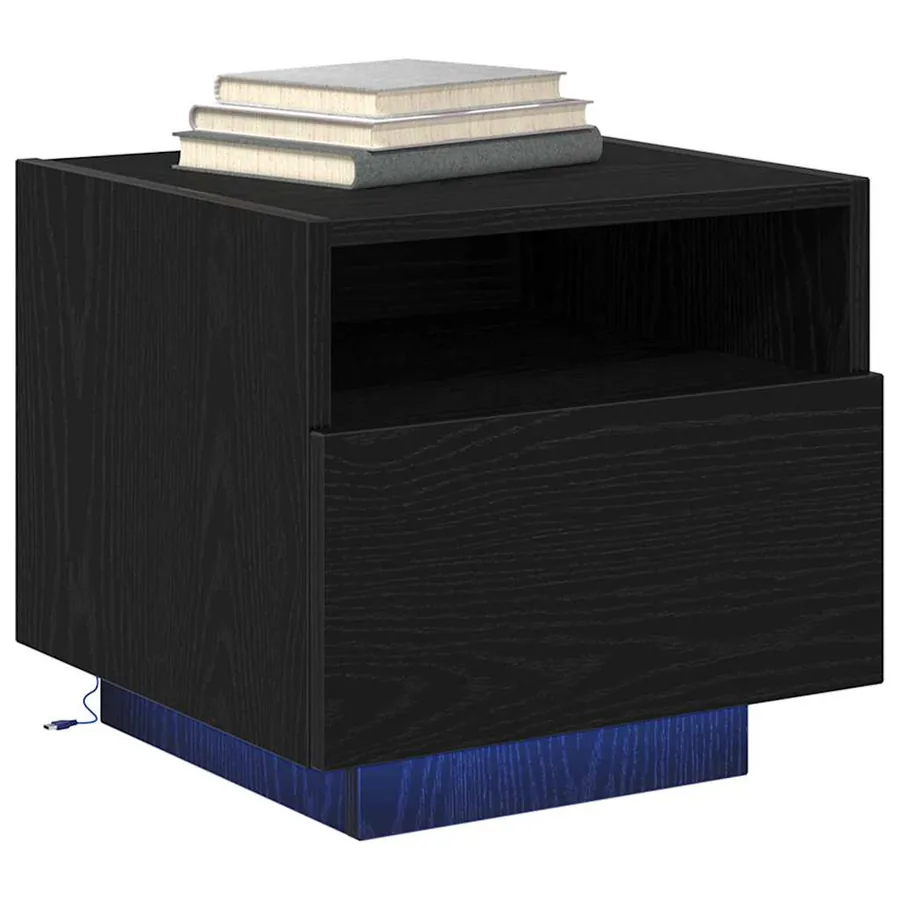 Cabinet de chevet Chêne noir 40 x 39 x 37 cm Bois d'ingénierie - 3