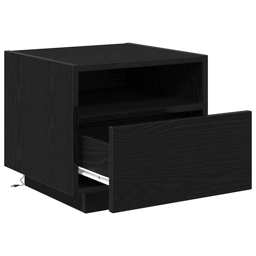 Cabinet de chevet Chêne noir 40 x 39 x 37 cm Bois d'ingénierie - 5