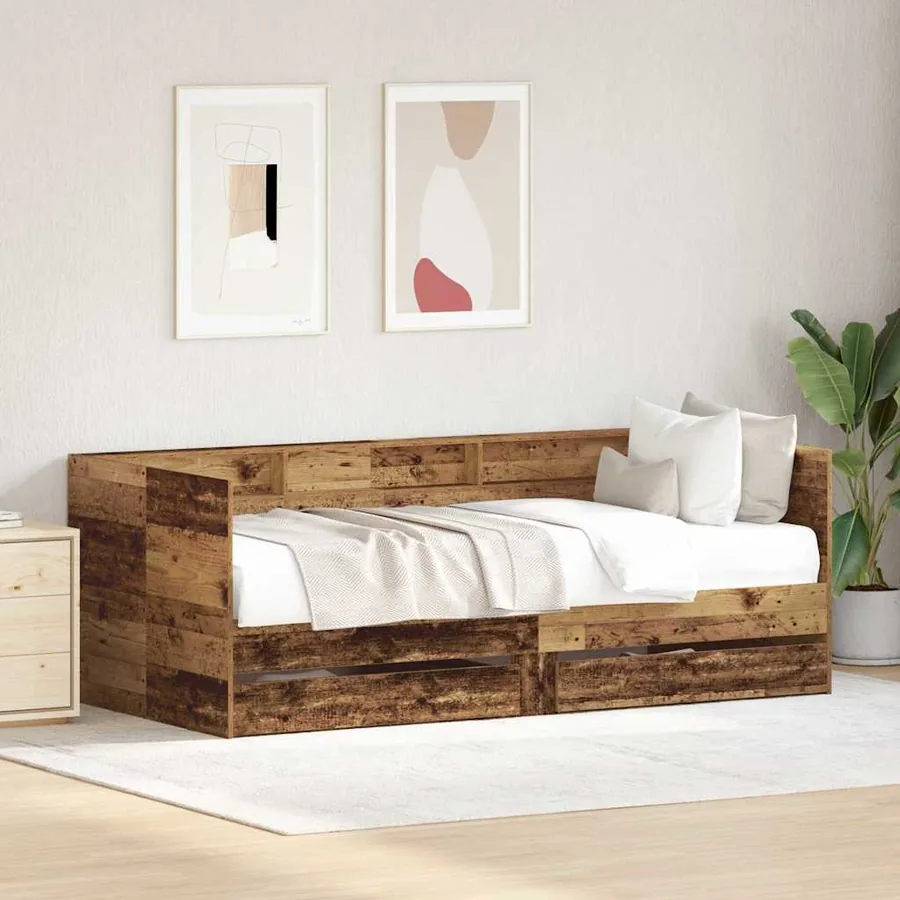 Lit d'appoint Bois Ancien 75 x 190 cm Bois d'ingénierie