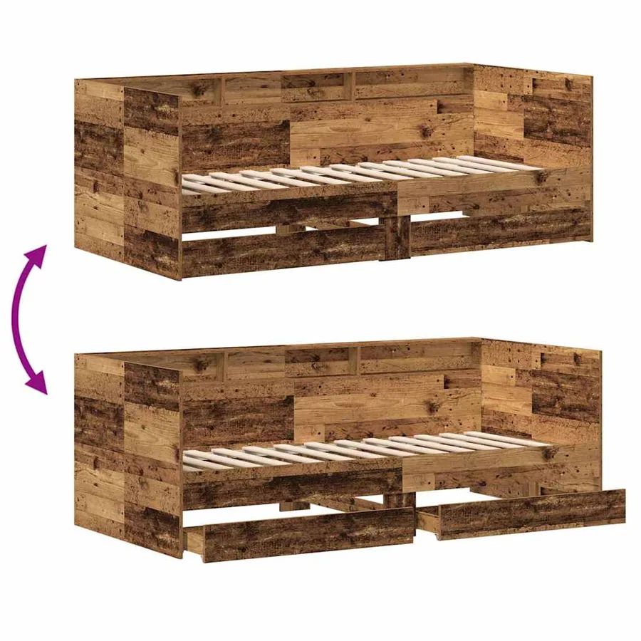 Lit d'appoint Bois Ancien 75 x 190 cm Bois d'ingénierie - 10