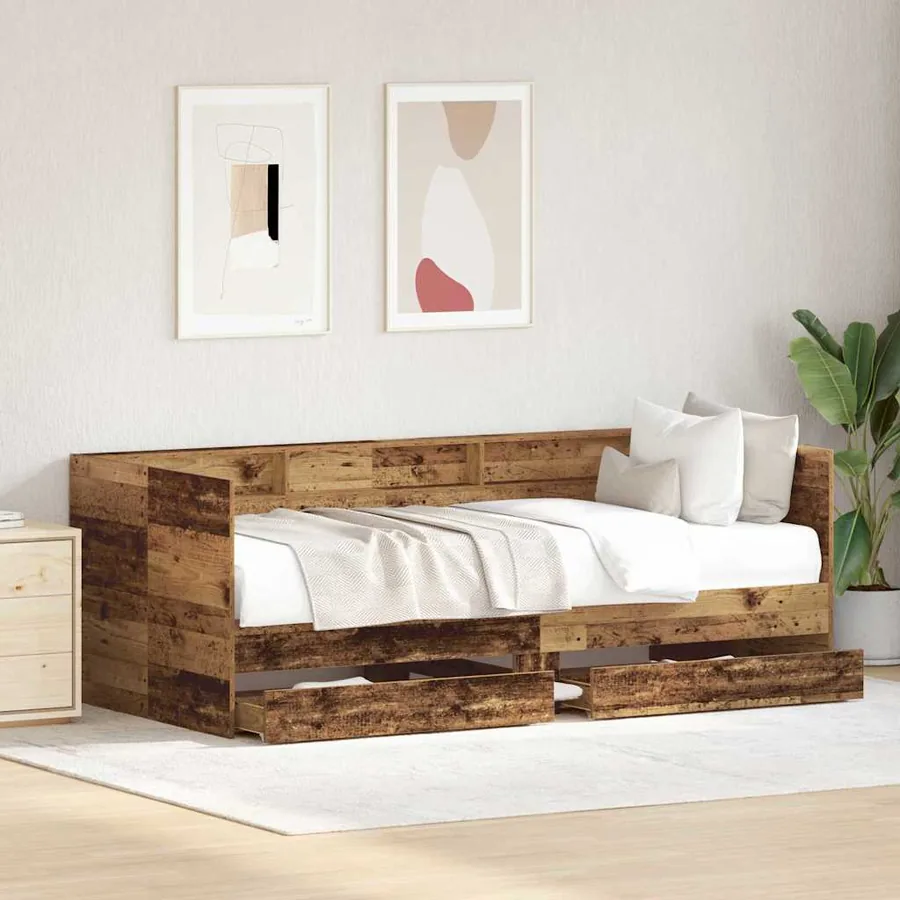 Lit d'appoint Bois Ancien 75 x 190 cm Bois d'ingénierie - 3