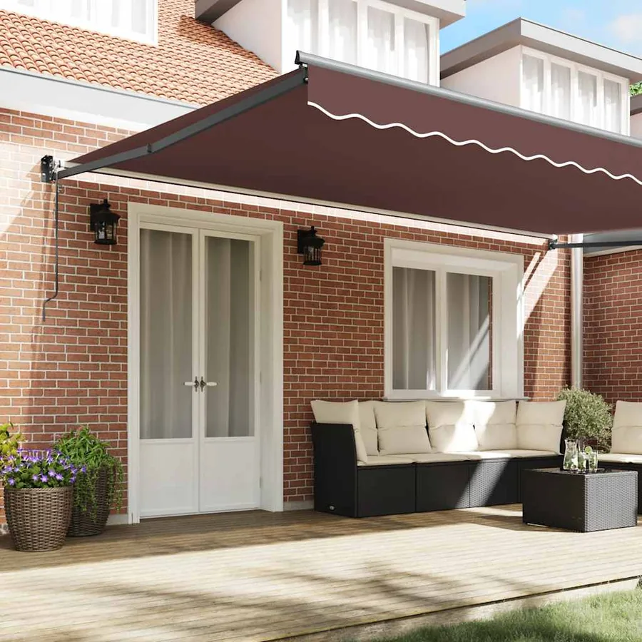 Auvent rétractable automatique marron 500x300 cm - 3
