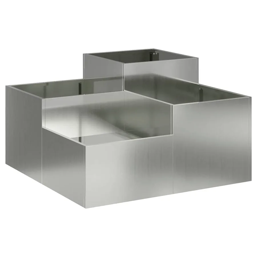 Cache-pot de jardin Argent 100 x 100 x 48 cm Acier galvanisé - 2