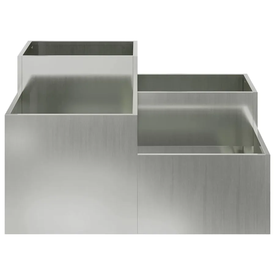 Cache-pot de jardin Argent 100 x 100 x 48 cm Acier galvanisé - 7