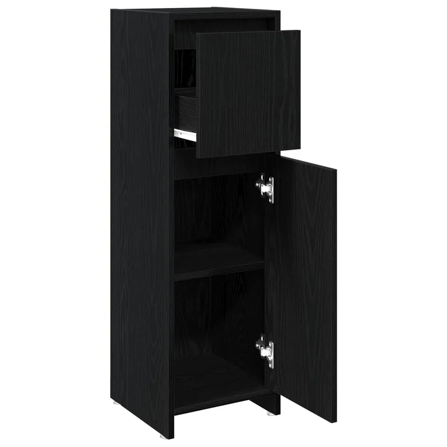 Cabinet de salle de bain avec tiroir Chêne noir 30 x 30 x 95 cm - 5