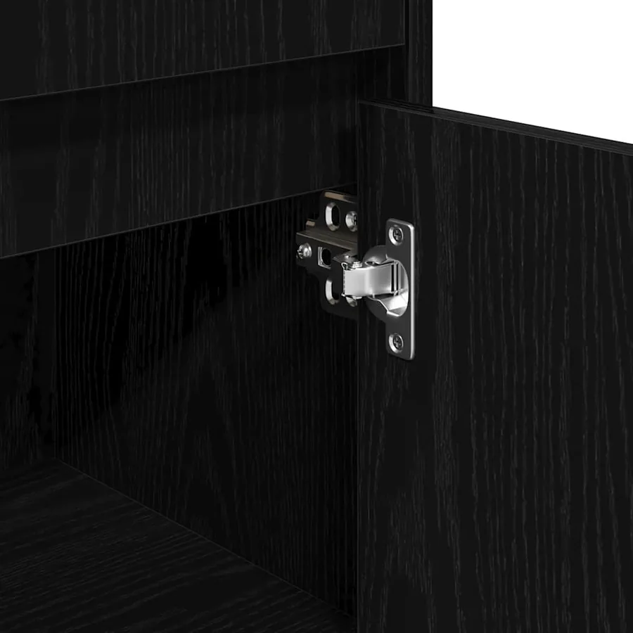 Cabinet de salle de bain avec tiroir Chêne noir 30 x 30 x 95 cm - 9