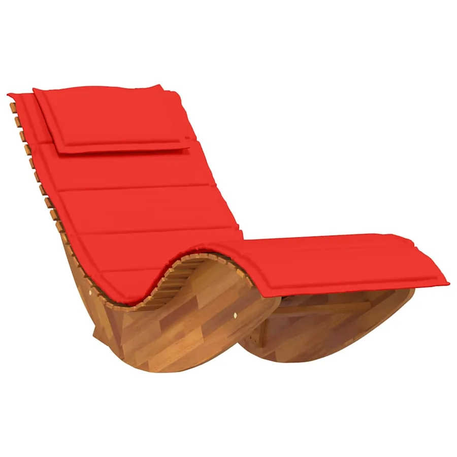 Transat avec coussin 2 pcs Marron Bois d'Acacia Massif - 4