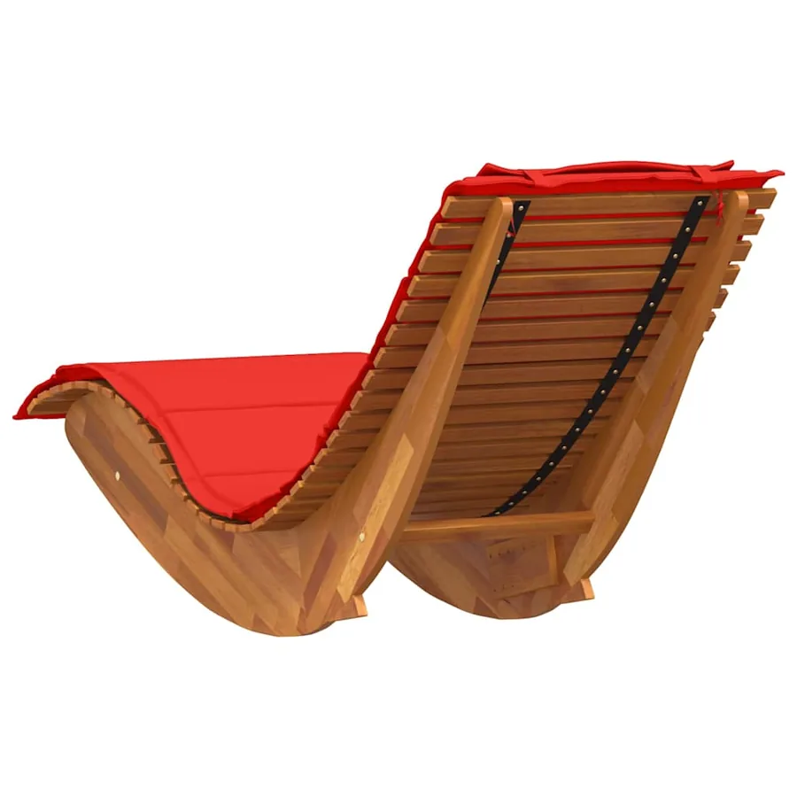 Transat avec coussin 2 pcs Marron Bois d'Acacia Massif - 7
