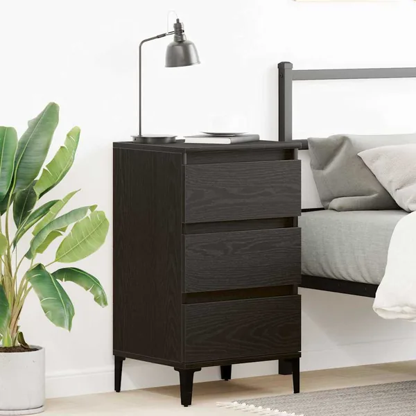 Cabinet de chevet Chêne noir 45 x 35 x 44 cm Bois d'ingénierie