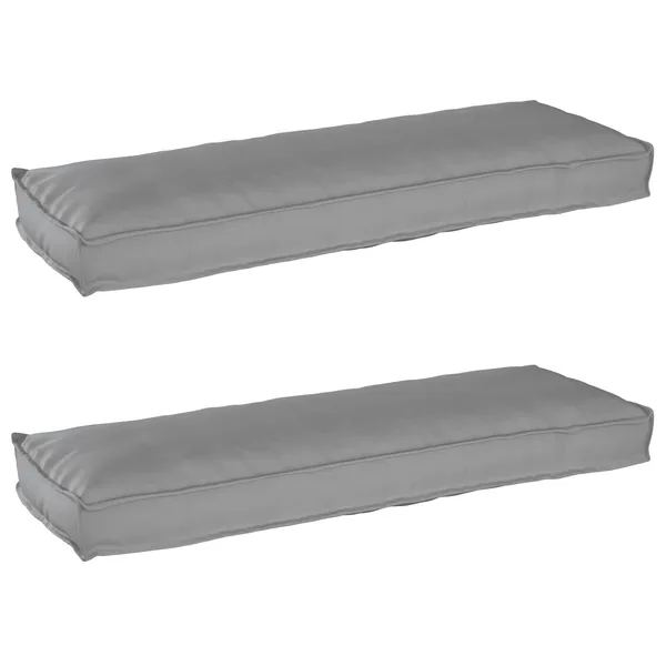 Set de coussins de palette 2 pcs Gris 120 x 40 x 8 cm