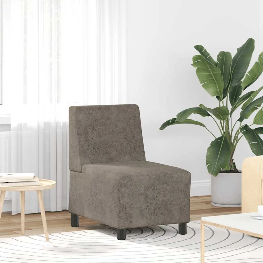 Canapé modulaire sans accoudoirs Gris foncé 55 cm Similicuir suède
