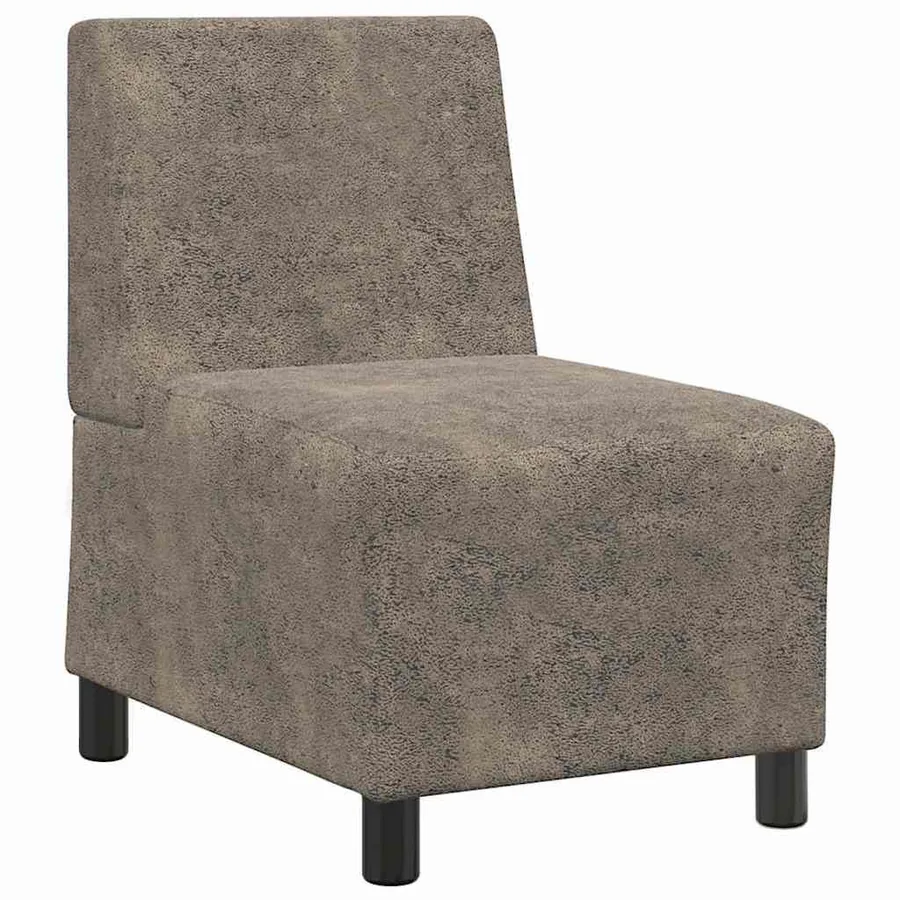 Canapé modulaire sans accoudoirs Gris foncé 55 cm Similicuir suède - 2