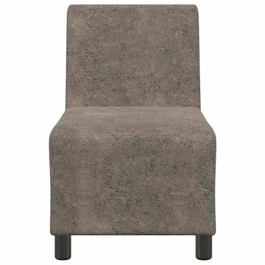 Canapé modulaire sans accoudoirs Gris foncé 55 cm Similicuir suède - 4