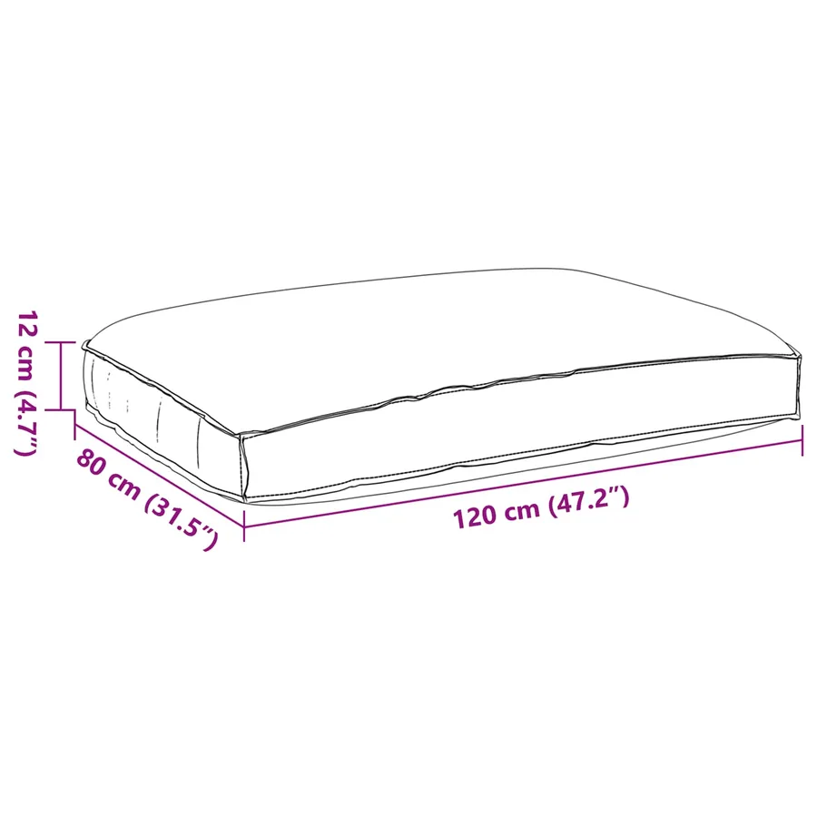 Coussin Anthracite 120 x 80 x 12 cm Tissu Oxford - 6