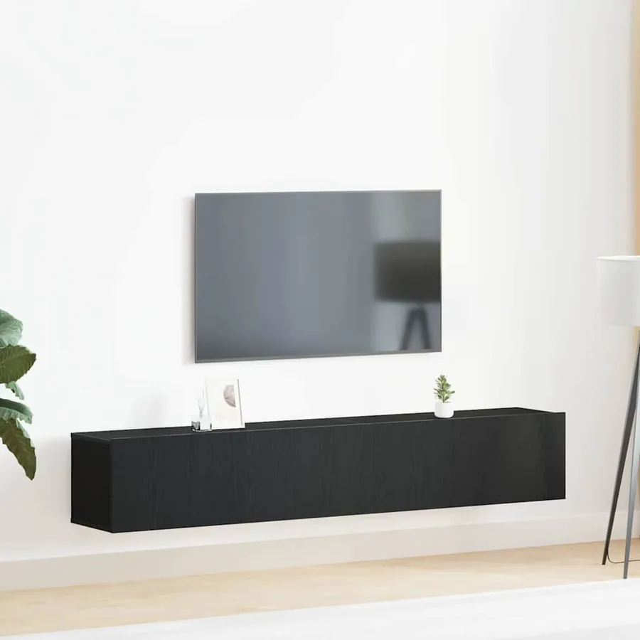 Ensemble meuble TV 2 pcs Chêne noir Bois d'ingénierie