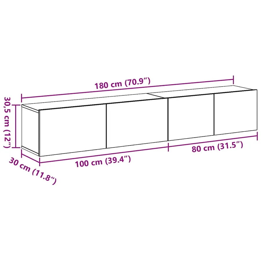 Ensemble meuble TV 2 pcs Chêne noir Bois d'ingénierie - 11