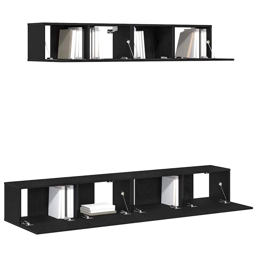 Ensemble meuble TV 4 pcs Chêne noir Bois d'ingénierie - 3