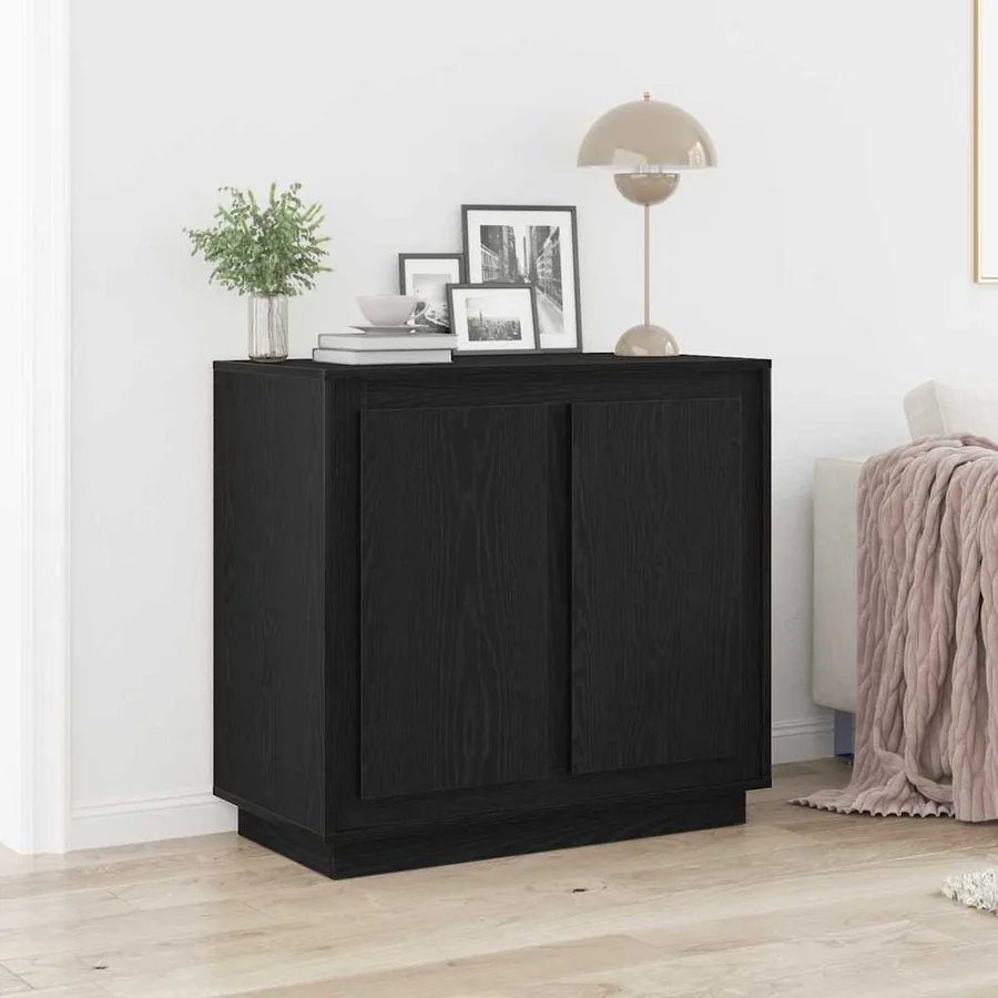 Buffet Chêne noir 80 x 40 x 75 cm Bois d'ingénierie
