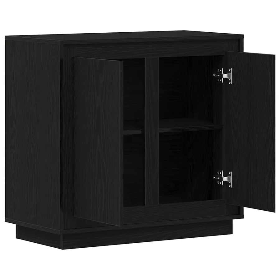 Buffet Chêne noir 80 x 40 x 75 cm Bois d'ingénierie - 5