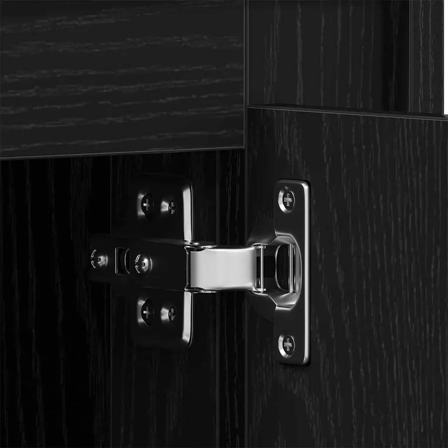 Buffet Chêne noir 80 x 40 x 75 cm Bois d'ingénierie - 9