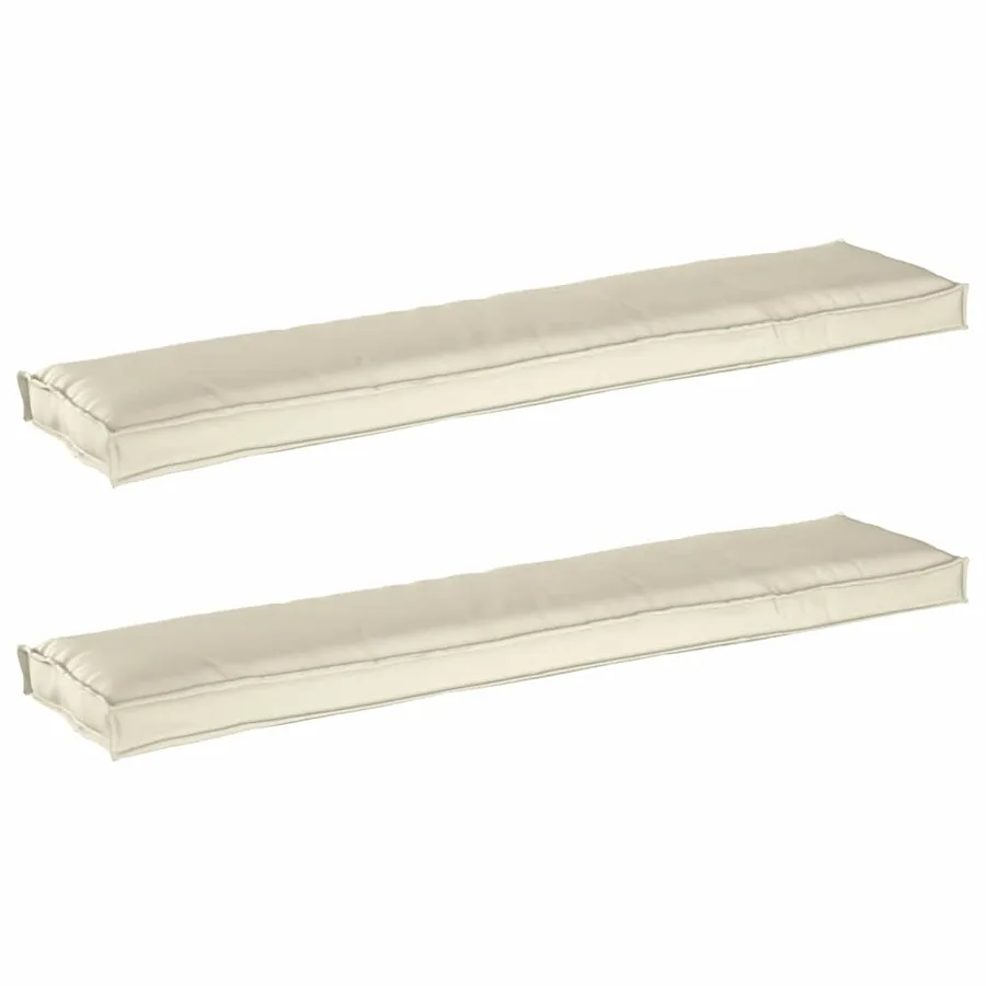 Set de coussins de palette 2 pcs Crème 180 x 40 x 8 cm - 2
