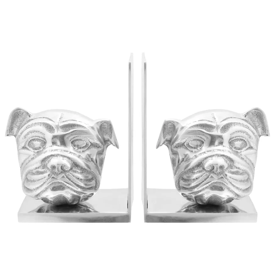 Serre-livres 2 pcs Argenté 8 x 12 x 16,5 cm Aluminium - 5