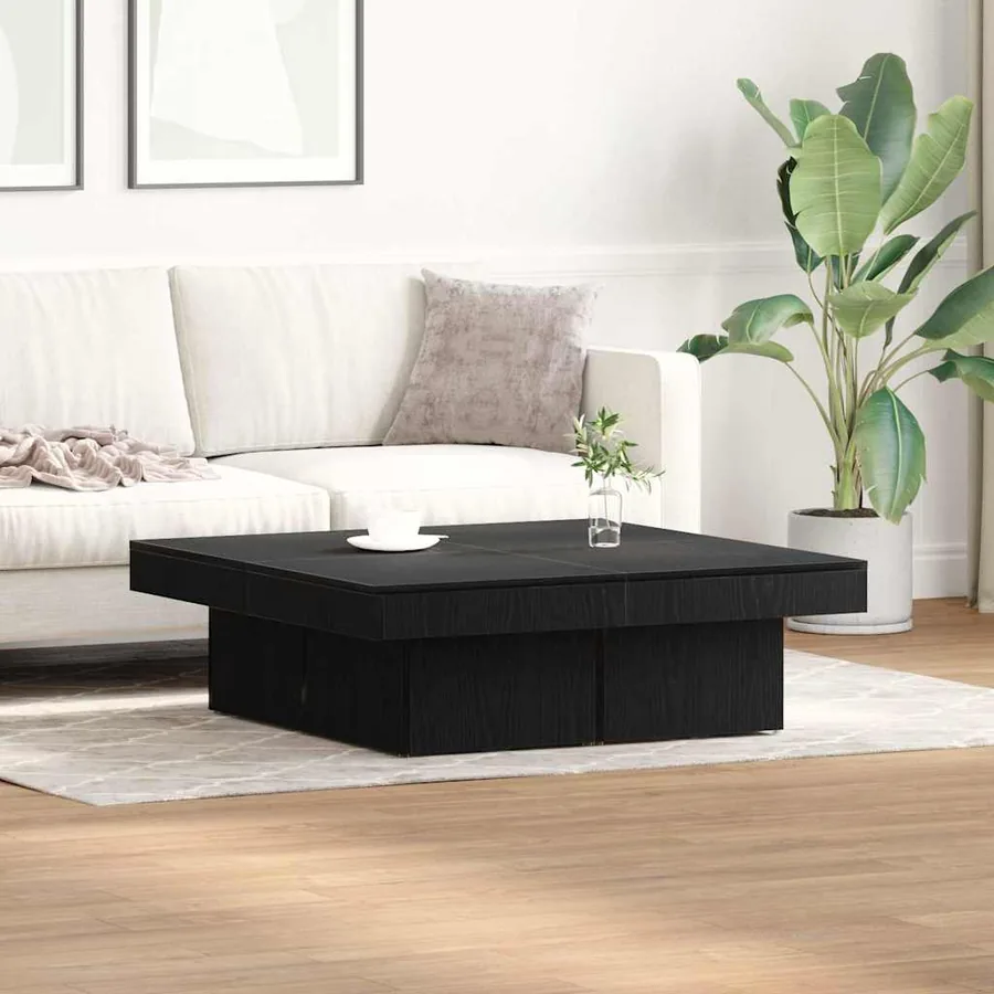 Table basse Chêne noir 90 x 90 x 28 cm Bois d'ingénierie