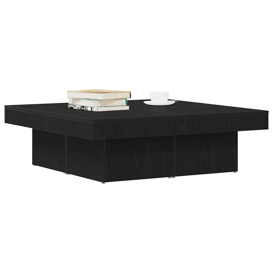 Table basse Chêne noir 90 x 90 x 28 cm Bois d'ingénierie - 3