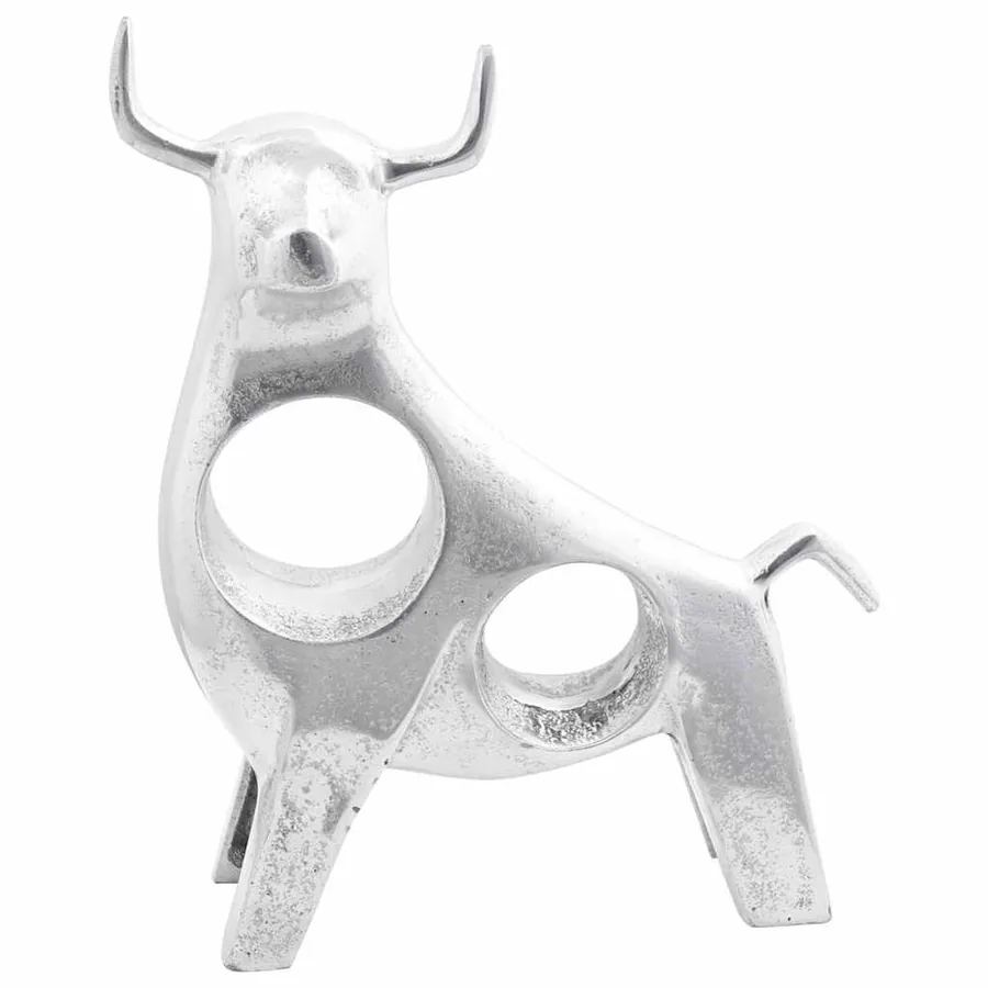 Sculpture de taureau Argenté 22 x 9,5 x 34 cm Aluminium - 3