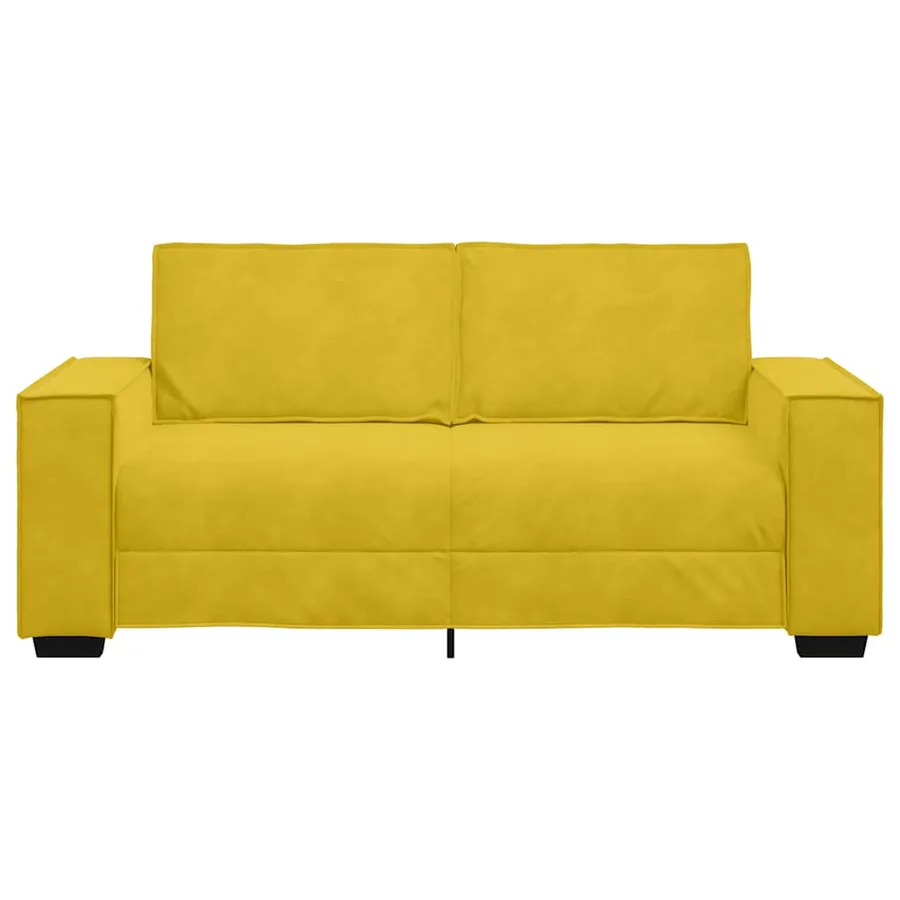 Canapé 2 places jaune velours 180 x 78 x 84 cm - 4