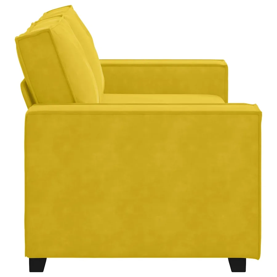 Canapé 2 places jaune velours 180 x 78 x 84 cm - 5