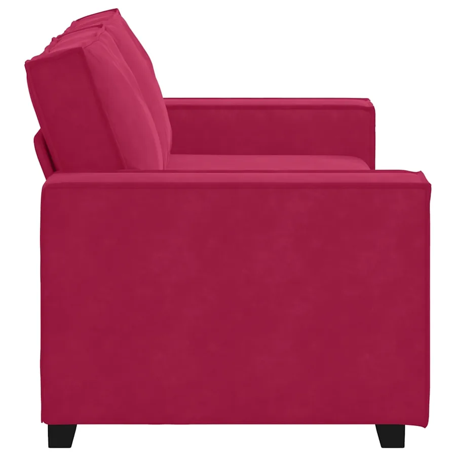 Canapé 2 places rouge bordeaux 180 x 78 x 84 cm velours - 5