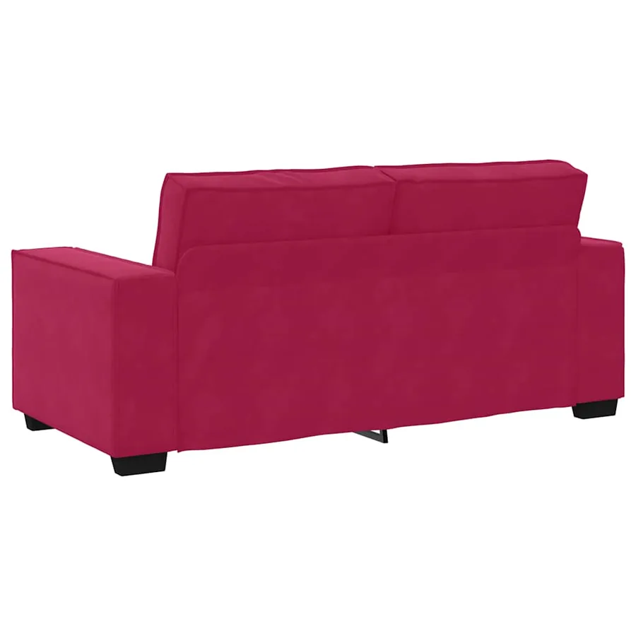 Canapé 2 places rouge bordeaux 180 x 78 x 84 cm velours - 6