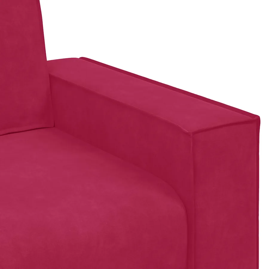 Canapé 2 places rouge bordeaux 180 x 78 x 84 cm velours - 7
