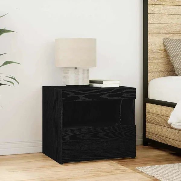 Cabinet de chevet Chêne noir 50 x 40 x 45 cm Bois d'ingénierie