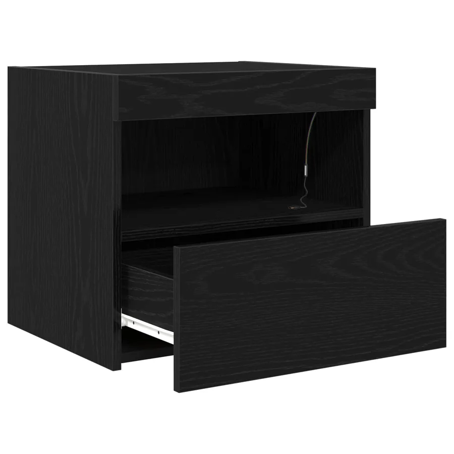Cabinet de chevet Chêne noir 50 x 40 x 45 cm Bois d'ingénierie - 5