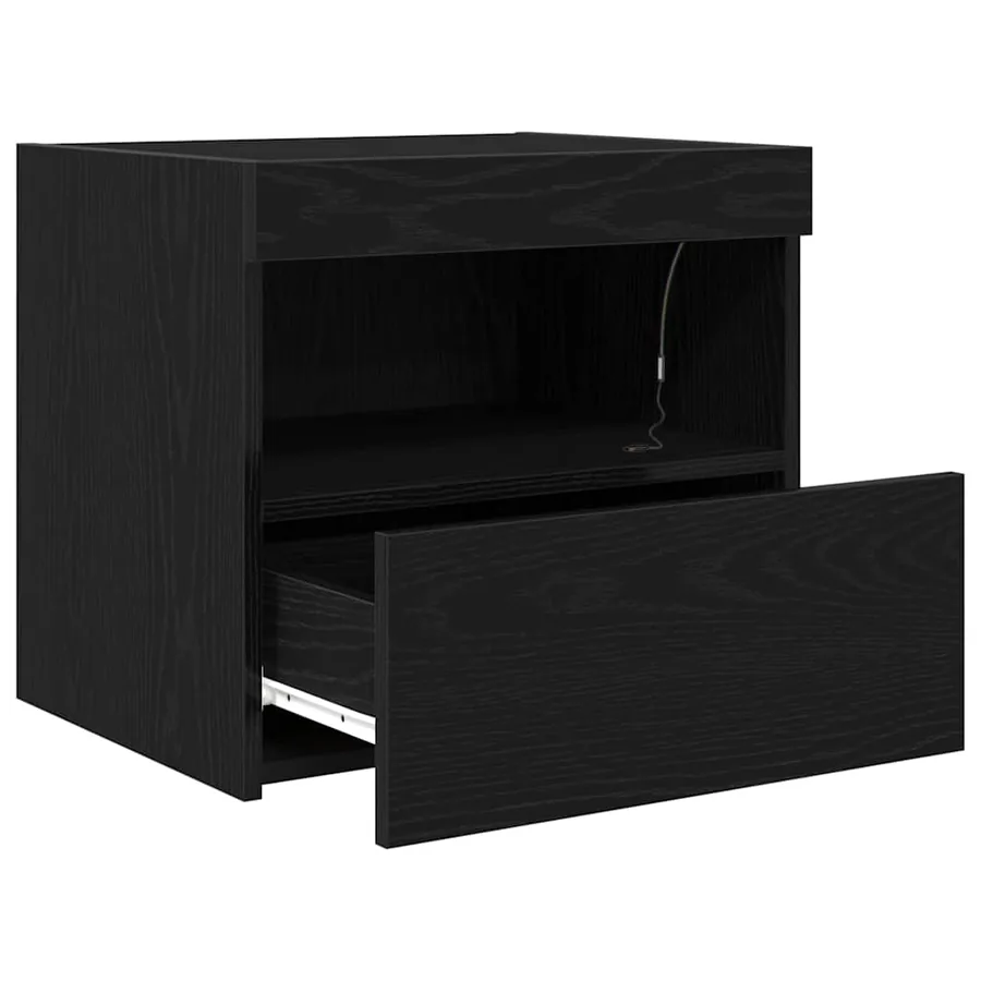 Cabinet de chevet Chêne noir 50 x 40 x 45 cm Bois d'ingénierie - 6