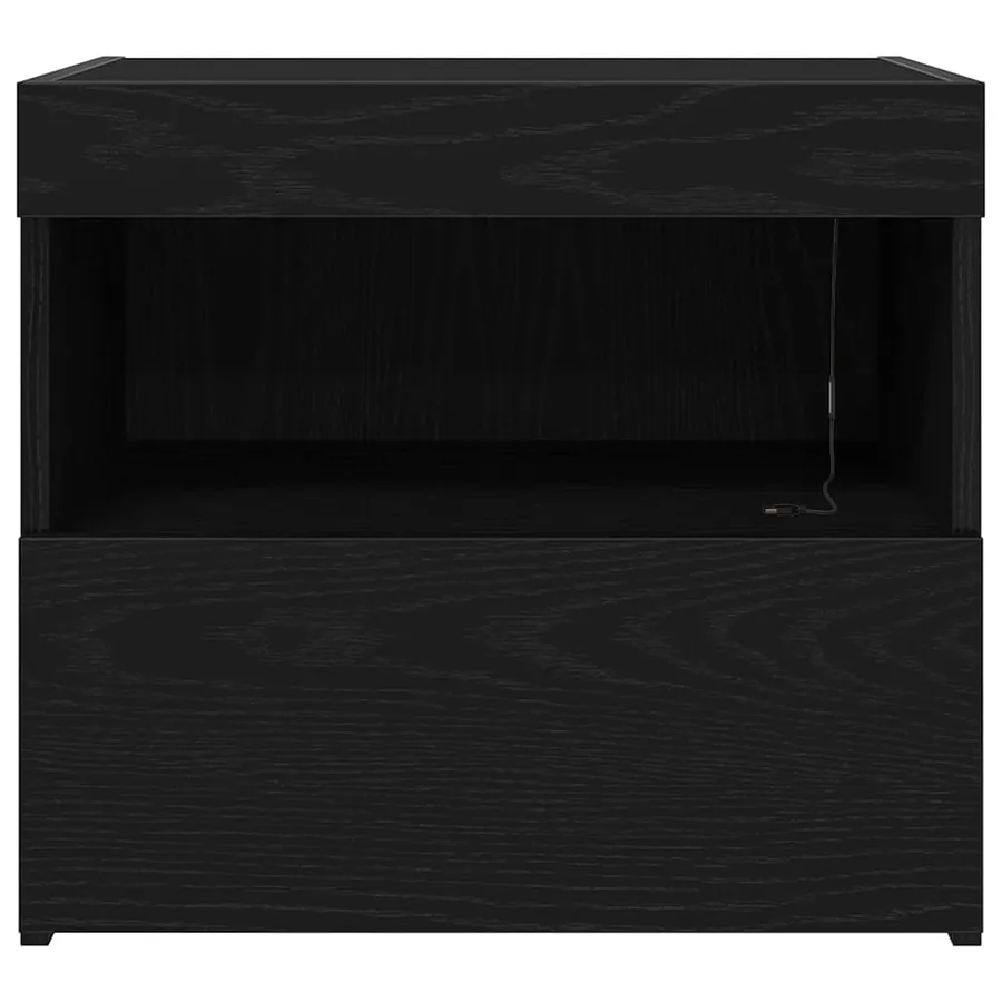 Cabinet de chevet Chêne noir 50 x 40 x 45 cm Bois d'ingénierie - 7