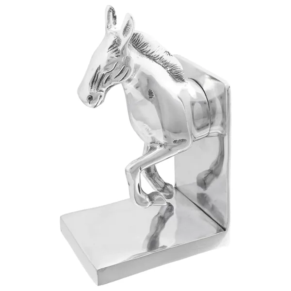 Serre-livres 2 pcs Argenté 11 x 14 x 25 cm Aluminium