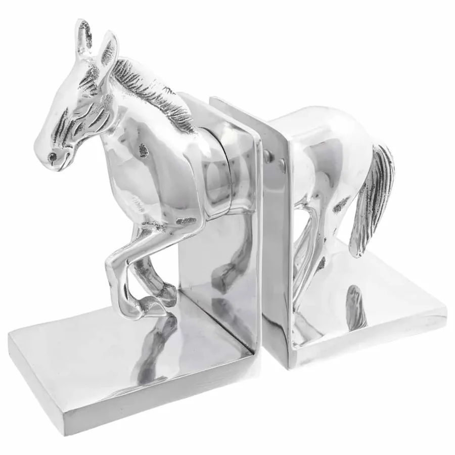 Serre-livres 2 pcs Argenté 11 x 14 x 25 cm Aluminium - 3