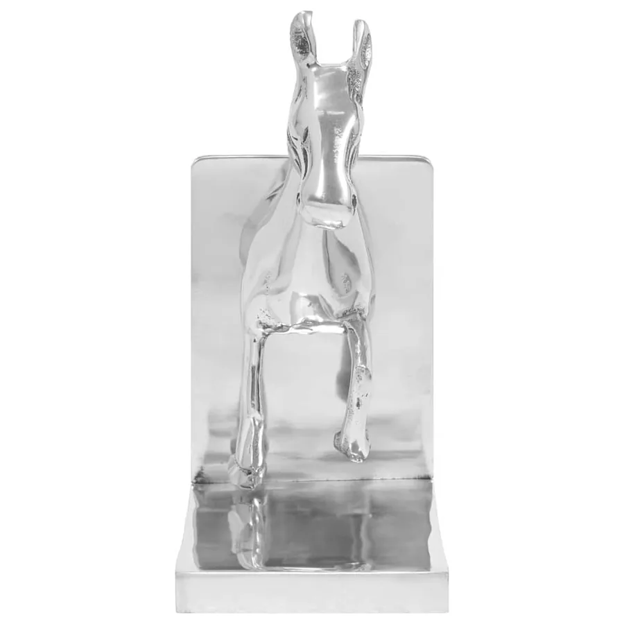 Serre-livres 2 pcs Argenté 11 x 14 x 25 cm Aluminium - 5
