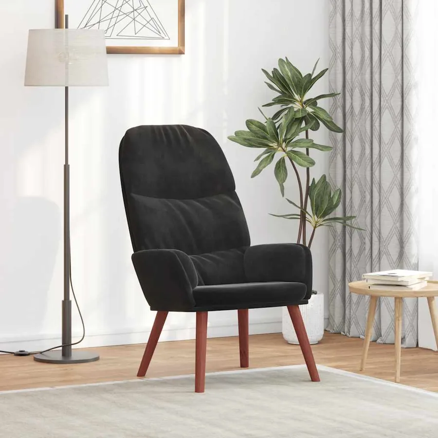 Fauteuil relaxant velours noir